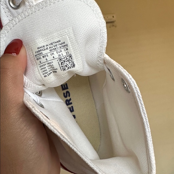 CONVERSE Chuck Taylor High-Top Sneakers White‎ womens 6 men’s 4 NWOB - Picture 6 of 8